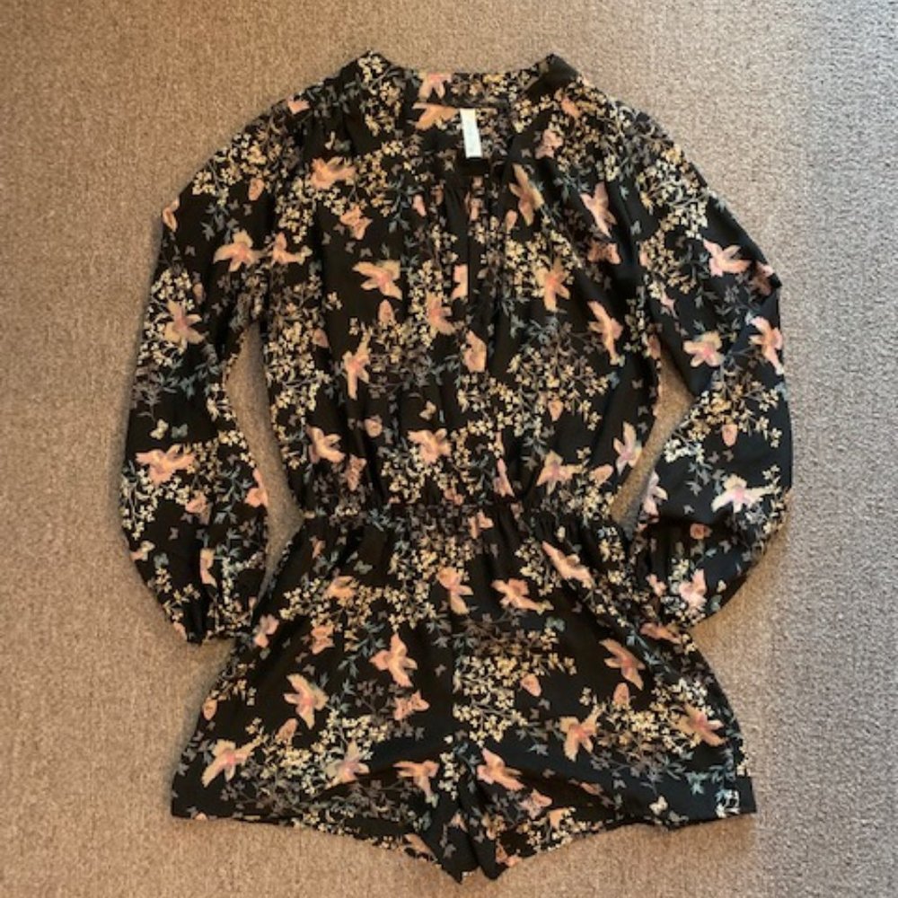 Lovely Day Black Floral Print Romper